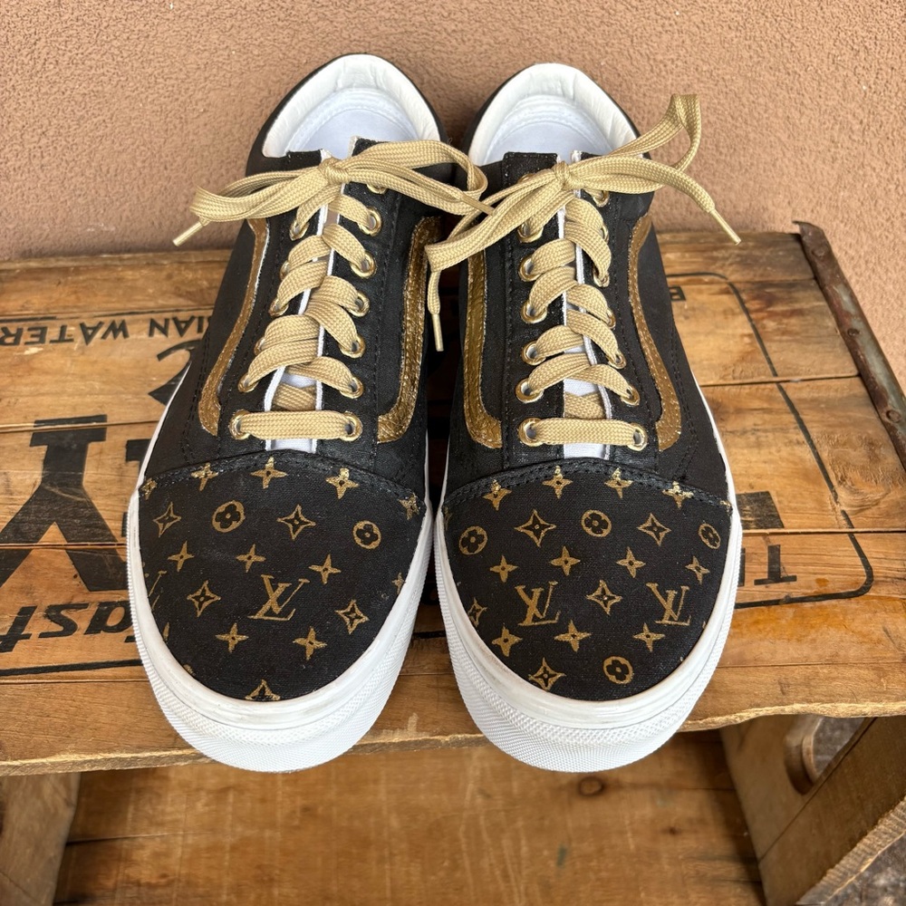 Custom Painted Louis Vuitton Mens Vans Sneaker